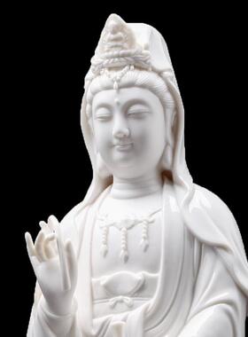 德化白瓷观音菩萨佛像站像供奉家用南海净瓶观世音菩萨陶瓷佛摆件