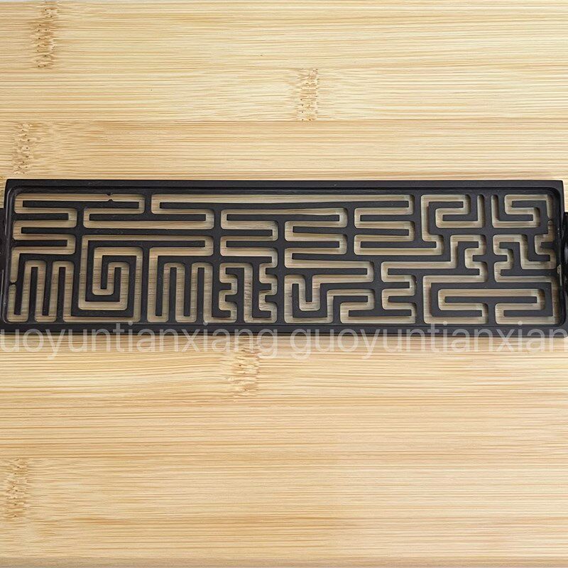 方形篆模香道用品用具纂香粉工具双耳模具苏工色黄铜9cm多样款式 - 图1