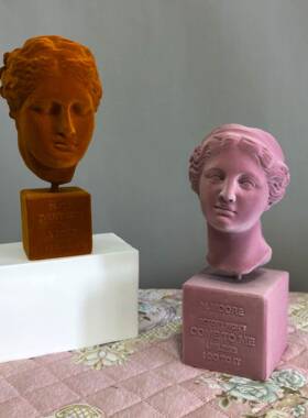 欧式简约意植HQ-829绒康海吉娅人头像像摆件树创脂健女神雕桌面书