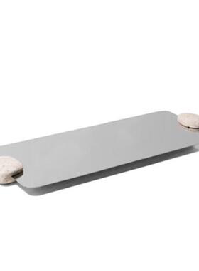 简约现代大理石金属镜面几何托盘摆关件样售楼VJH处房玄茶几装饰