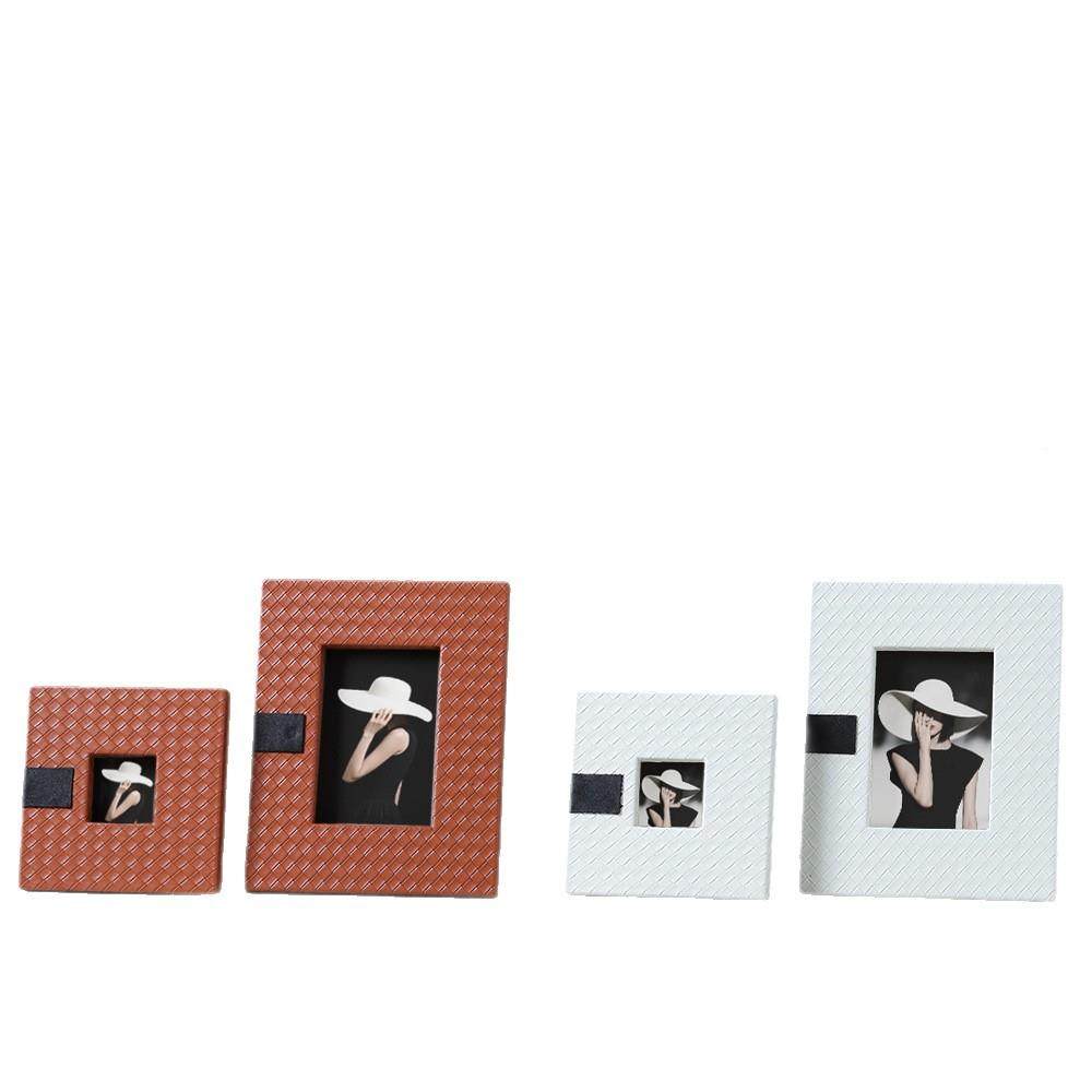 编高档皮革相框画框摆台摆件无床柜书桌电视柜织桌面家头居饰品用,淘宝优惠券,粉丝福利购,淘宝优惠卷