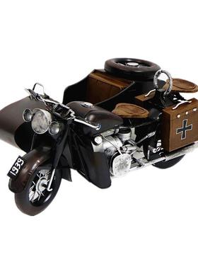 铁艺复车古偏三轮摩车型摆件挎斗摩托托车模酒吧餐厅商场XQN装饰