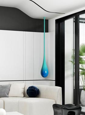 酒店大吊装水滴雕塑璃电挂饰商业中堂VOK心样板间饰品装置玻钢摆