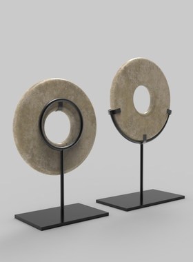 铁艺锻造玉璧展架平安扣底座圆形玉石铁架装饰摆件定制