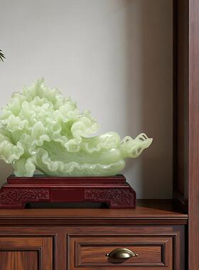 百财聚来白菜摆件玉石客厅玄关办公室招财装饰品乔迁新居开业礼物