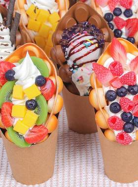 鸡蛋暂无仔冰淇品淋模型冰激凌仔食鸡物食品道具假蛋样展示美食小