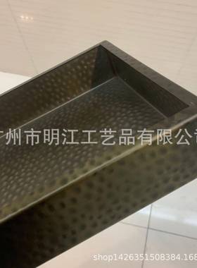 手打饰仿铜锤纹不锈钢青古铜花器凹青古铜凸金属苔藓微景观盘装敲