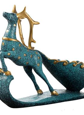 北欧古室风格诞装饰0394摆件茶几书桌办圣意公桌创摆件內麋鹿红酒