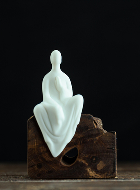 迷你指尖创意陶瓷小人物摆件搭配装饰佛无造景禅意盆景根雕枯木相