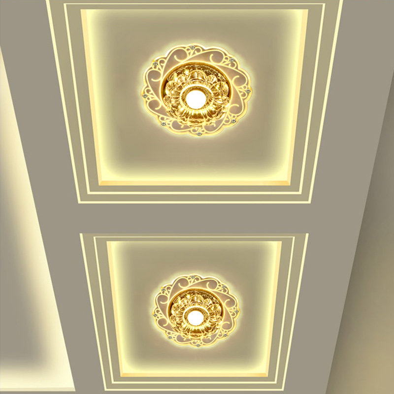 Led corridor crystal lamp corridor lamp downlight hole lamp embedded ceiling projection lamp balcony entrance entrance home creation