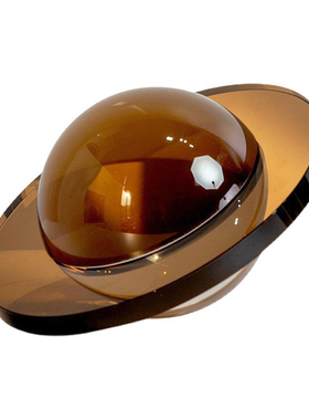 意式极简高级感装饰飞碟半桌面精致样板间摆水晶圆球形几何饰切面