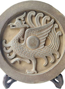 精品四神兽青龙白虎朱雀玄武中式陶瓷摆件装饰工艺品客厅镇宅瓦当