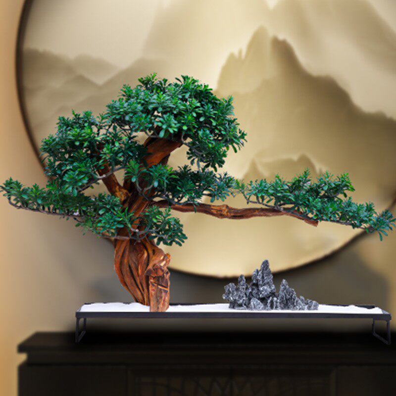 酒店大堂装饰造型美人迎客松微景观摆件仿真仿真植物盆景桌面玄关,淘宝优惠券,粉丝福利购,淘宝优惠卷