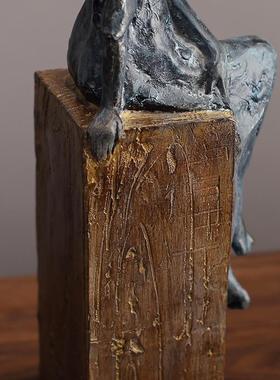 欧雕式创意复RWJ摆古客家用玄厅关电视柜书房样板间装饰非洲人像