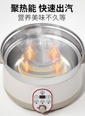 新款电蒸锅竹电蒸汽锅定时调温家用保温锅电蒸笼蒸锅不串味防干烧