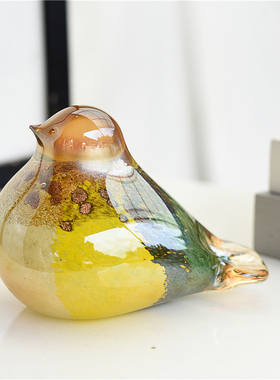 每周一三五上新/欧式手工彩色玻璃艺术摆件琉璃鸟欧式设计师