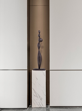 酒店大堂创意抽象实木雕塑艺术品摆件样板间室内玄关木雕装饰摆设