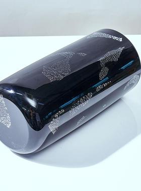 新式中黑07色银箔琉璃花瓶玄关台茶室售吧楼处样间板饰品艺术摆件