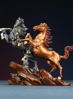 铜马摆十二生B1037双肖马摆设客厅件饰品装办黄公开业礼品