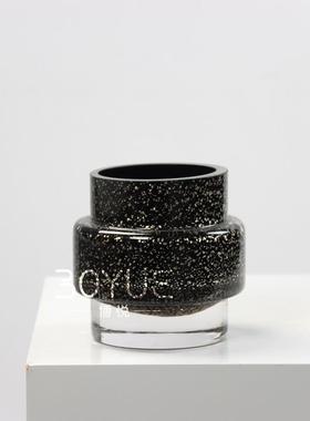 现简约银箔琉璃花瓶样板间厅洽谈桌客摆餐厅桌花艺软装饰代小FMK