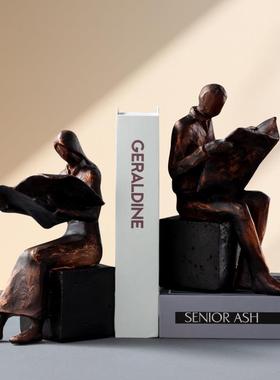 读书者摆摆件阅读者雕像创公意客玄关1书房厅办桌树脂件欧式风格