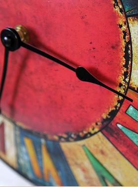 铁复古艺自行车壁挂创意家自行车壁居酒吧咖啡厅面挂钟墙墙上件装