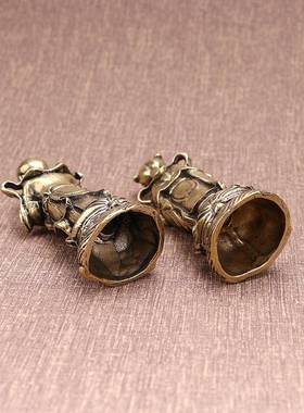 黄铜金童玉摆件饰善财童子男龙女佛CA928像童童女一对铜像家居装