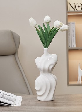 欧式复古艺术抽象女子人物创意花瓶酒柜办公室客厅桌面装饰品摆件
