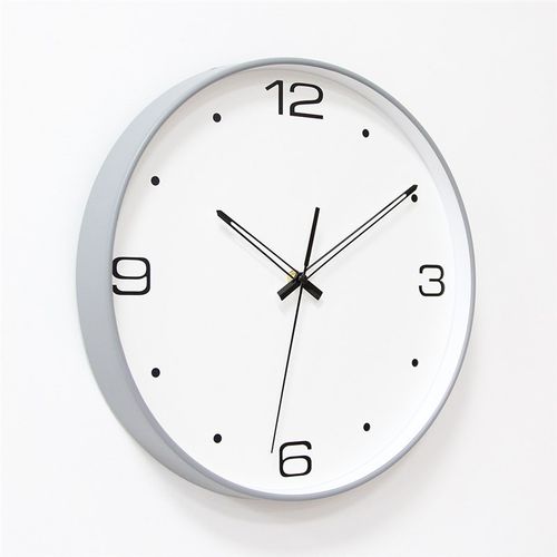 简约现代14寸装饰室内挂钟客厅卧室太阳静音圆形玻璃免打孔时钟表 - 图1