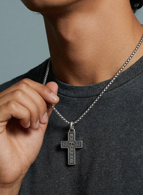 Zippo/之宝暗魂十字架钛钢项链男士暗黑复古欧美吊坠原创设计礼物