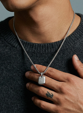 Zippo/之宝我的英雄项链简约百搭中性小众设计高级感字母吊坠军牌