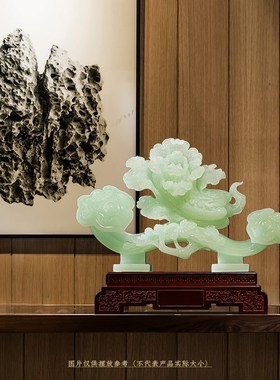 百财如意玉白菜摆件招财开业礼品实用大气客厅办公室博古架装饰品