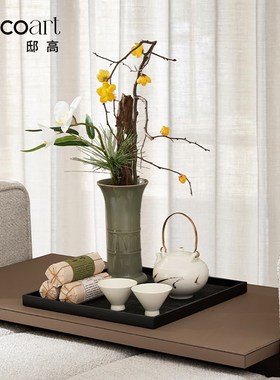 邸高宋式美学摆件软装家具搭配茶空间茶桌台面装饰书家装设计布置