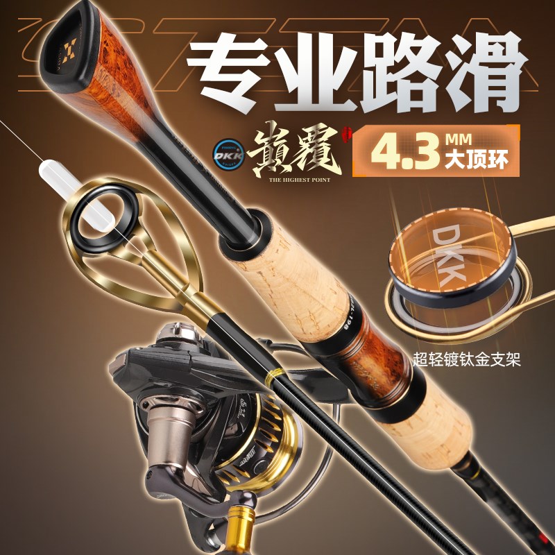 哈斯达巅覆路滑竿纺车轮大导环远投专用超轻路亚杆滑漂竿路亚装 - 图0