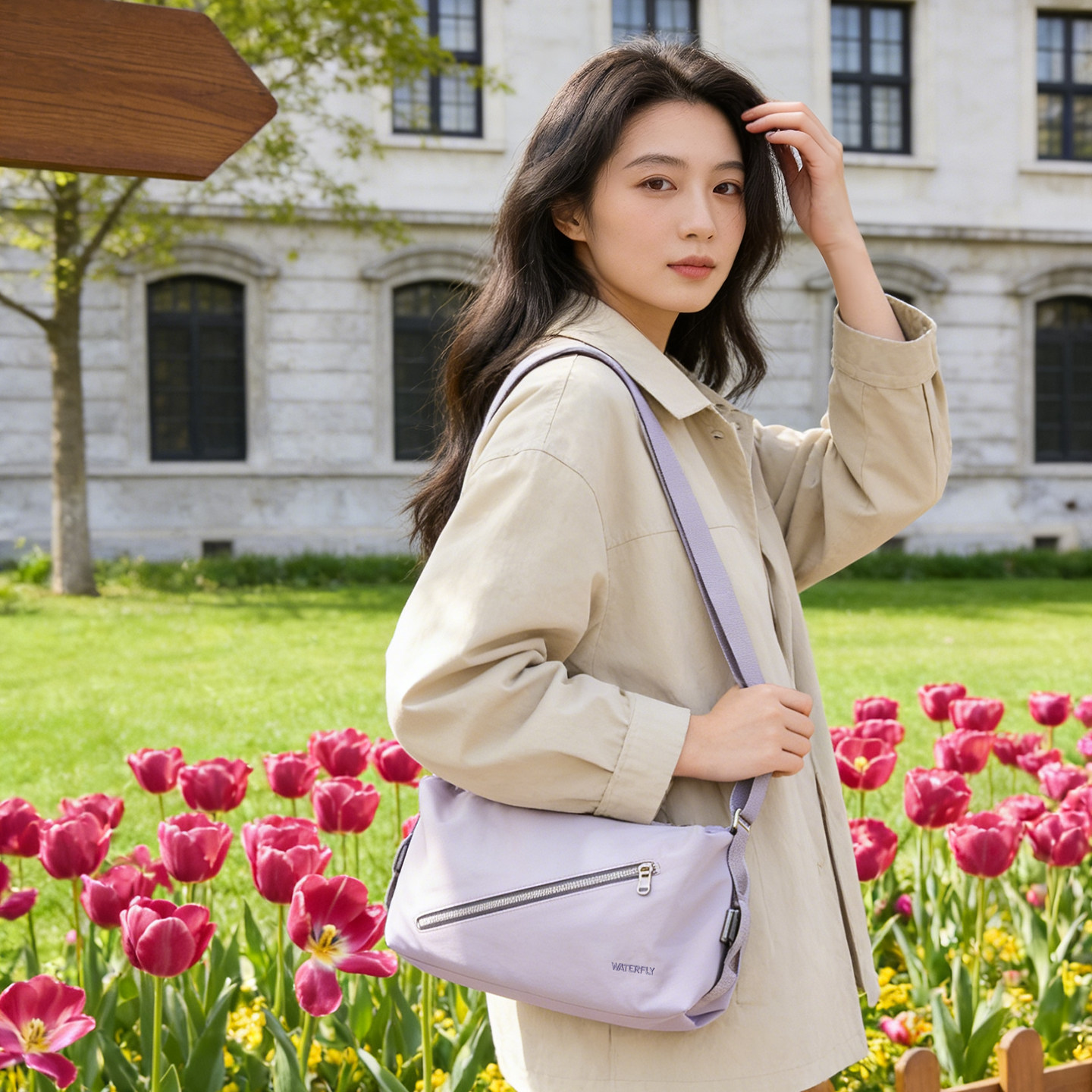 WATERFLY斜挎包单肩包女2025新款日常通勤百搭旅行巨好看的饺子包