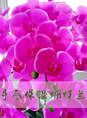 大盆蝴蝶兰仿真花艺摆件样板房茶几电视柜黄红色假花装饰客厅摆设