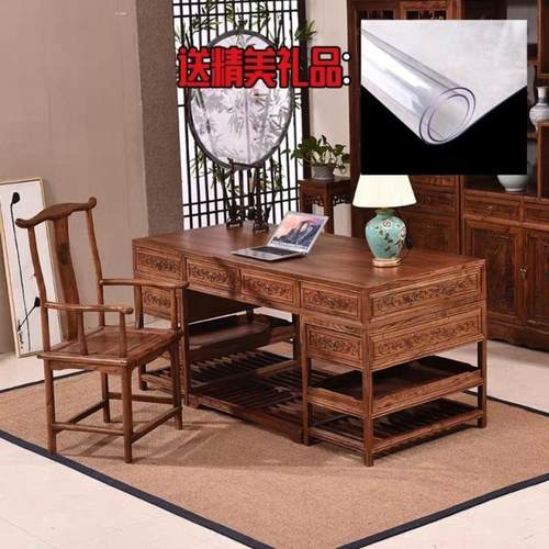 中式实木办公桌南榆木写字台书房电脑桌书法桌书桌中医诊桌仿古 - 图2