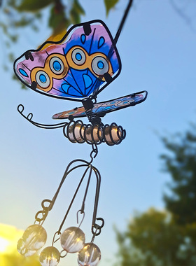 小院子装饰庭院树上花园挂件挂墙墙壁墙上创意铁艺蝴蝶吊饰壁挂