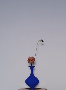 冇花丨邓丹丹 克莱因蓝花器 手作陶瓷名宿酒店餐桌装饰花瓶摆件