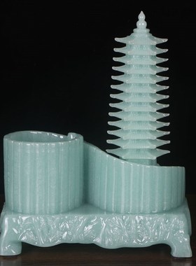 13层笔筒文昌塔摆件冰玉色送孩子学习励志工艺品书房卧室书桌摆件