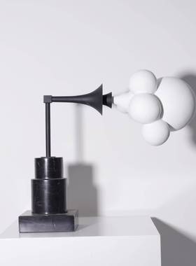 式复古蒸汽机摆件桌面玄关B0443客厅装饰品大石留声机理喇叭美艺