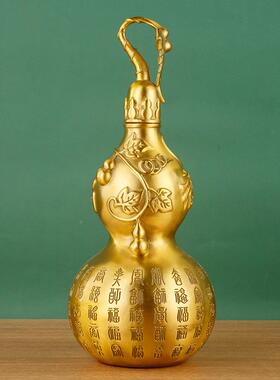 黄铜葫摆件家铜空心口百开福大葫378芦铜葫芦居客芦厅店铺装饰礼