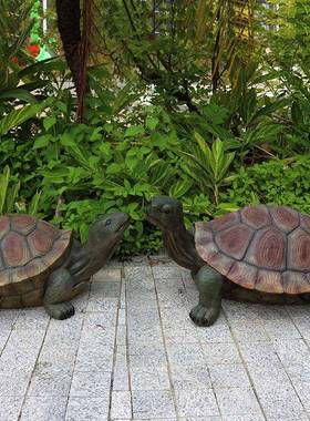 仿真乌物龟花雕塑庭池塘水池户外院装饰庭院园乌龟摆件动模型