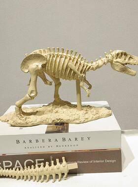 简约恐代龙现化石模摆件北WHU欧样板房间办型公间软装饰品玄关摆