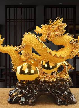 祥龙纳福肖龙件招财办青生龙助运龙饰品招财DY362074葫芦摆公摆设