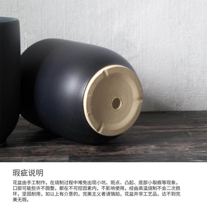 盆特大黑白色陶地DKE瓷花简约阳台室内面种植发财树绿植号盆栽,淘宝优惠券,粉丝福利购,淘宝优惠卷