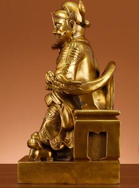 钟馗摆件用天黄铜师钟馗像铜像魁星点斗书房家客MWO厅大号