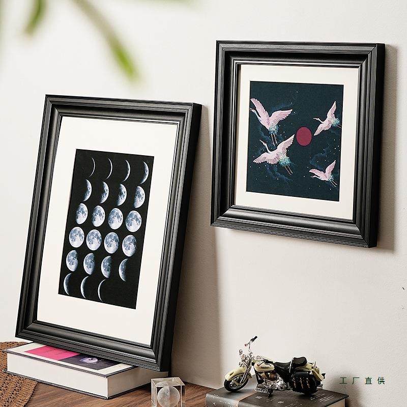 复古黑色相框摆台a木挂质油画3框A4实木画框k空框装裱墙8卡F9766M,淘宝优惠券,粉丝福利购,淘宝优惠卷