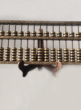 算盘无摆件十三铜轴大号四方回实型算盘摆件中式婚庆收礼用金纹道