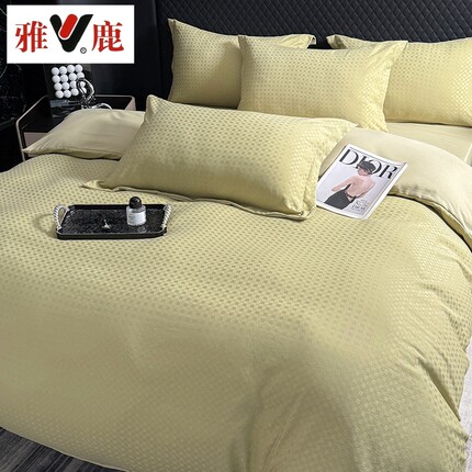 雅鹿金丝银线新款高奢宋锦缎大提花四件套双人床上用品XL3